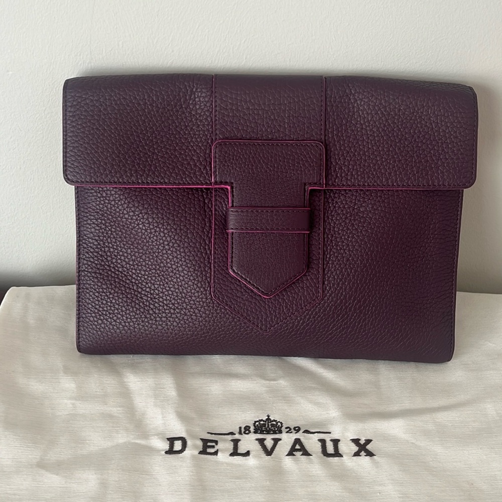 Delvaux clutch Presse A5 aubergine